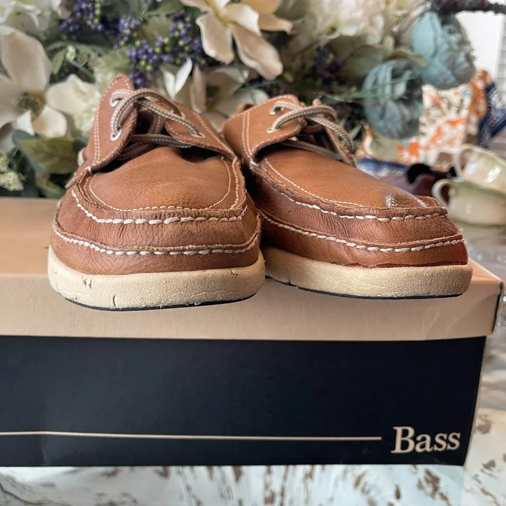 G.H. Bass Men’s Leather Boat Shoes Roscoe Size 11.5 Brown Dual Width